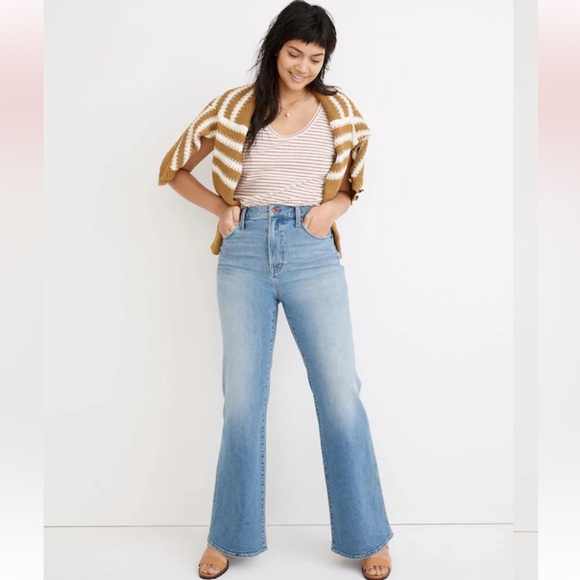 Madewell Tall High-Rise Flare Jeans in Caine Wash - Picture 1 of 16